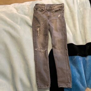Gray ripped jeans